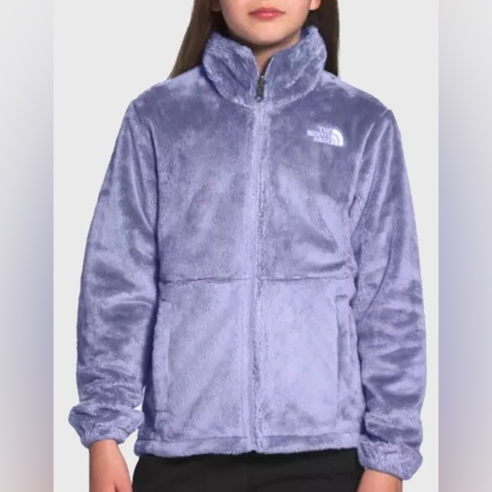 The North Face size Xl Zip up Faux Fur Jacket Zip VGUC. Purple